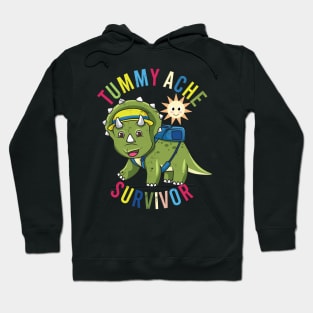 Tummy Ache Survivor Stomach Aches Dinosaurs Back To School Hoodie